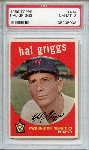 1959 TOPPS 434 HAL GRIGGS PSA NM-MT 8
