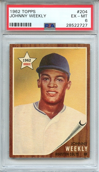1962 TOPPS 204 JOHNNY WEEKLY PSA EX-MT 6
