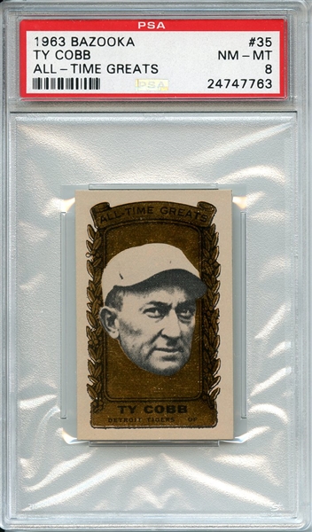 1963 BAZOOKA ALL-TIME GREATS 35 TY COBB ALL-TIME GREATS PSA NM-MT 8