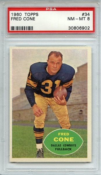 1960 TOPPS 34 FRED CONE PSA NM-MT 8