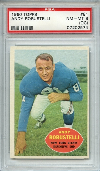 1960 TOPPS 81 ANDY ROBUSTELLI PSA NM-MT 8 (OC)