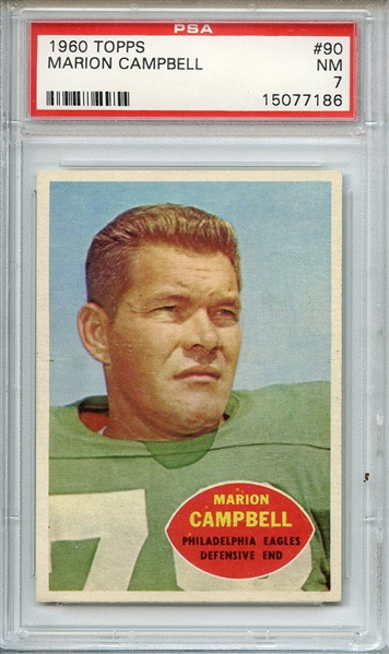 1960 TOPPS 90 MARION CAMPBELL PSA NM 7