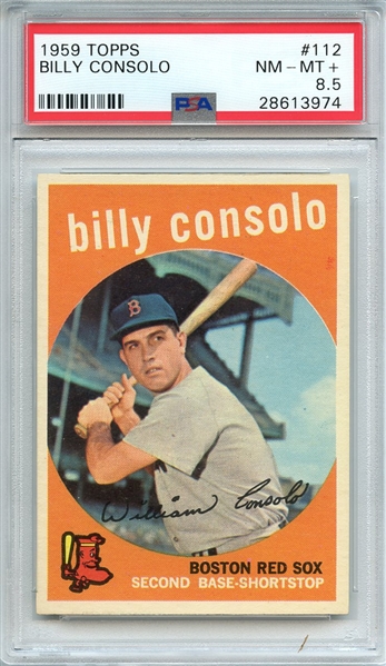 1959 TOPPS 112 BILLY CONSOLO PSA NM-MT+ 8.5