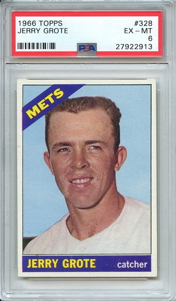 1966 TOPPS 328 JERRY GROTE PSA EX-MT 6