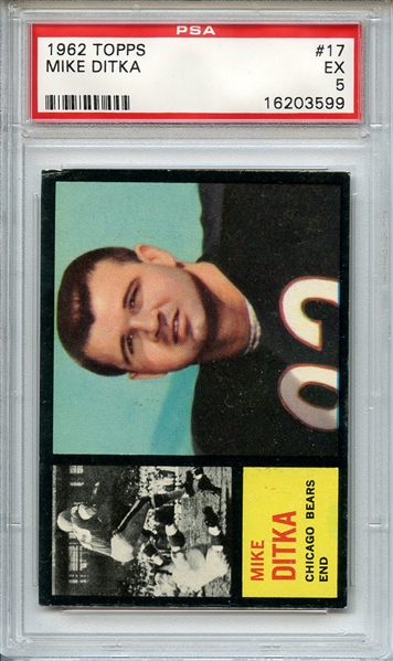1962 TOPPS 17 MIKE DITKA RC PSA EX 5