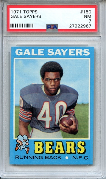 1971 TOPPS 150 GALE SAYERS PSA NM 7