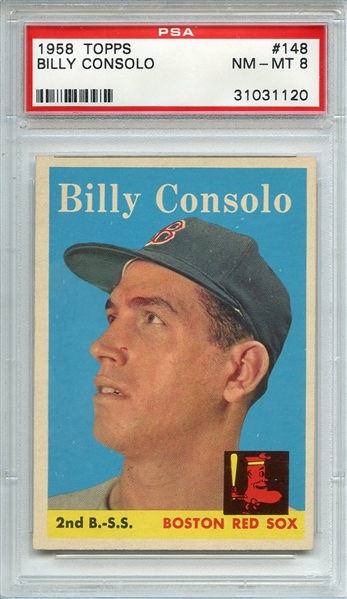 1958 TOPPS 148 BILLY CONSOLO PSA NM-MT 8