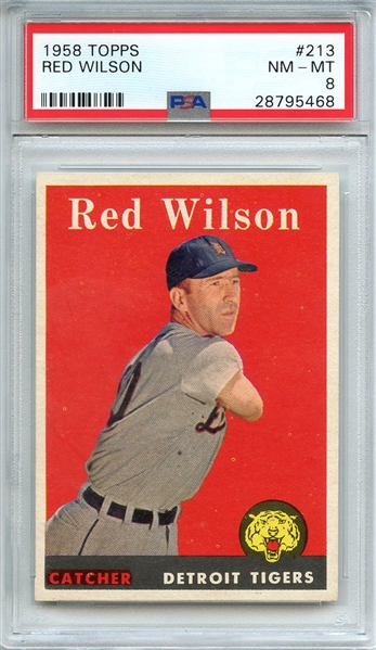 1958 TOPPS 213 RED WILSON PSA NM-MT 8