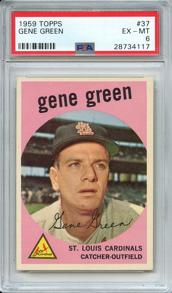 1959 TOPPS 37 GENE GREEN PSA EX-MT 6