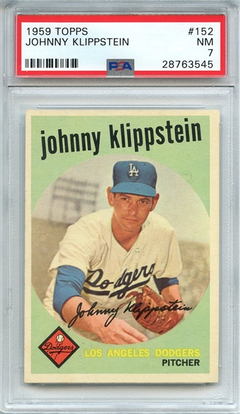 1959 TOPPS 152 JOHNNY KLIPPSTEIN PSA NM 7