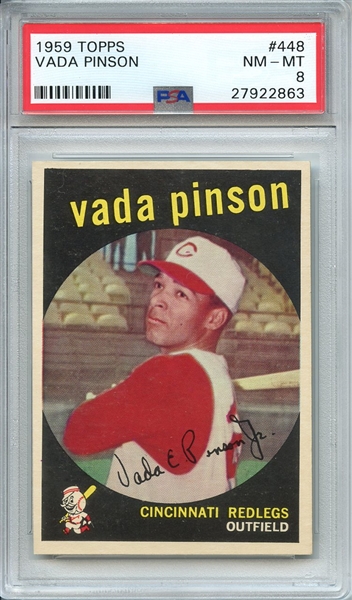 1959 TOPPS 448 VADA PINSON PSA NM-MT 8