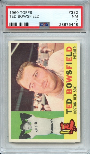 1960 TOPPS 382 TED BOWSFIELD PSA NM 7