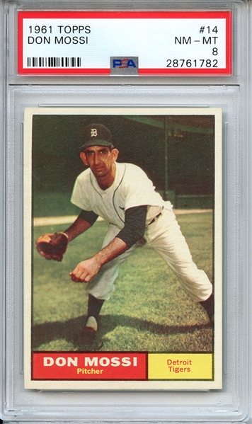 1961 TOPPS 14 DON MOSSI PSA NM-MT 8