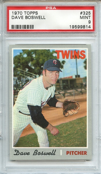 1970 TOPPS 325 DAVE BOSWELL PSA MINT 9
