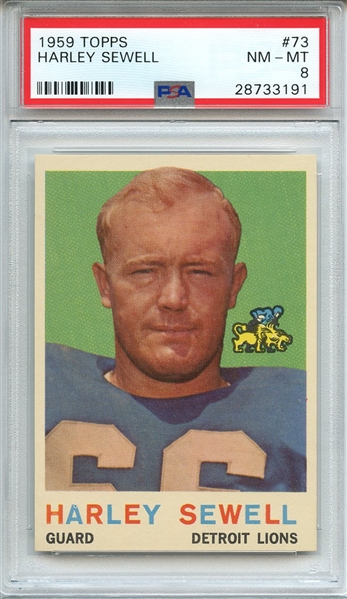 1959 TOPPS 73 HARLEY SEWELL PSA NM-MT 8