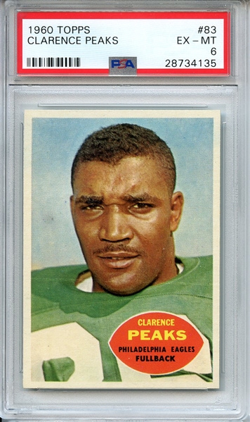 1960 TOPPS 83 CLARENCE PEAKS PSA EX-MT 6