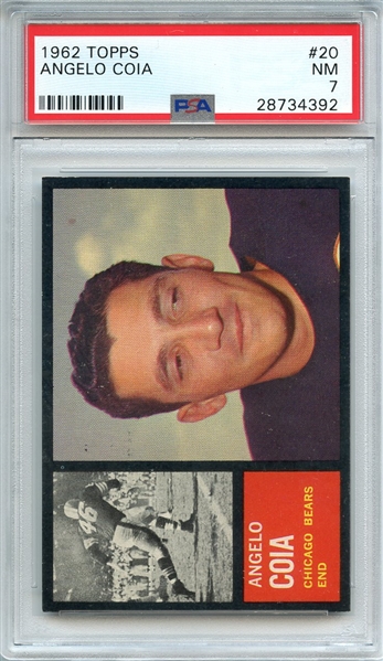 1962 TOPPS 20 ANGELO COIA PSA NM 7