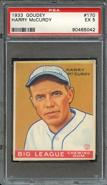 1933 GOUDEY 170 HARRY McCURDY PSA EX 5