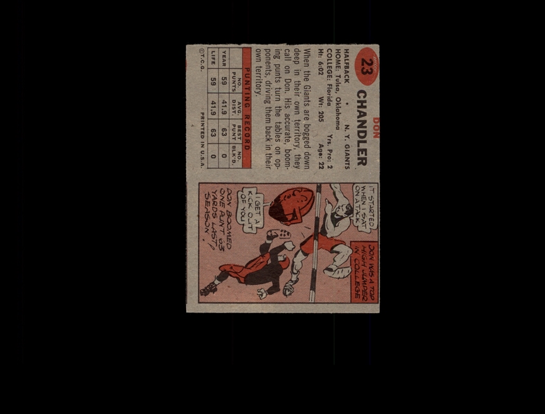 1957 Topps 23 Don Chandler RC VG-EX #D679835