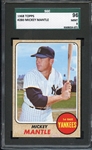 1968 TOPPS 280 MICKEY MANTLE SGC MINT 96 / 9