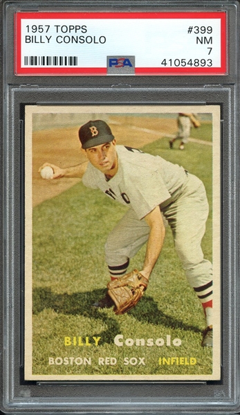 1957 TOPPS 399 BILLY CONSOLO PSA NM 7