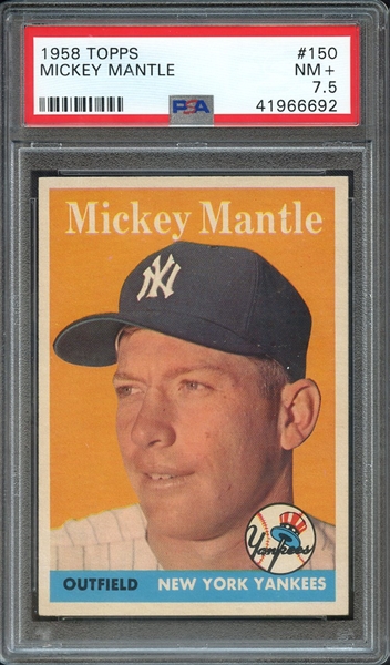 1958 TOPPS 150 MICKEY MANTLE PSA NM+ 7.5