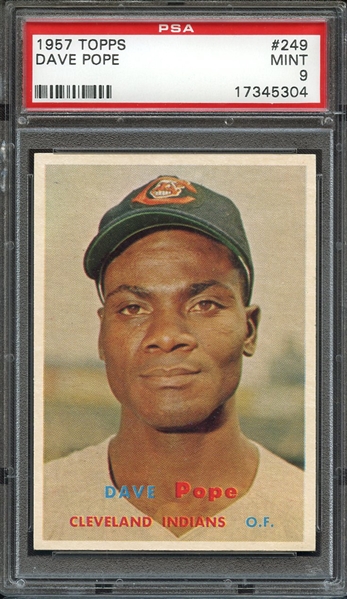1957 TOPPS 249 DAVE POPE PSA MINT 9