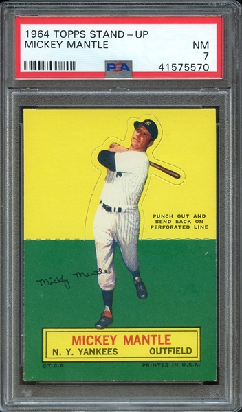 1964 TOPPS STAND-UP MICKEY MANTLE PSA NM 7