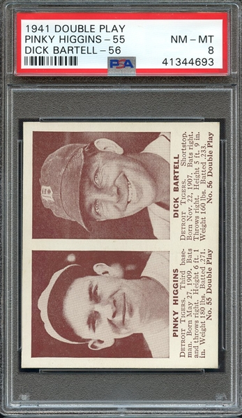 1941 DOUBLE PLAY PINKY HIGGINS-55 DICK BARTELL-56 PSA NM-MT 8