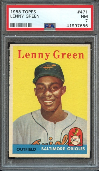 1958 TOPPS 471 LENNY GREEN PSA NM 7