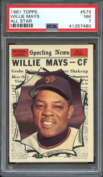 1961 TOPPS 579 WILLIE MAYS ALL STAR PSA NM 7
