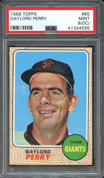 1968 TOPPS 85 GAYLORD PERRY PSA MINT 9 (OC)