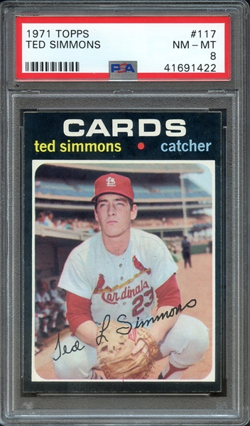 1971 TOPPS 117 TED SIMMONS PSA NM-MT 8