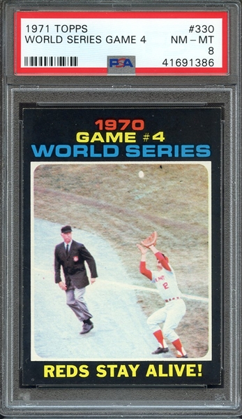 1971 TOPPS 330 WORLD SERIES GAME 4 PSA NM-MT 8
