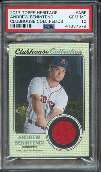 2017 TOPPS HERITAGE CLUBHOUSE COLLECTION RELICS ABE ANDREW BENINTENDI PSA GEM MT 10