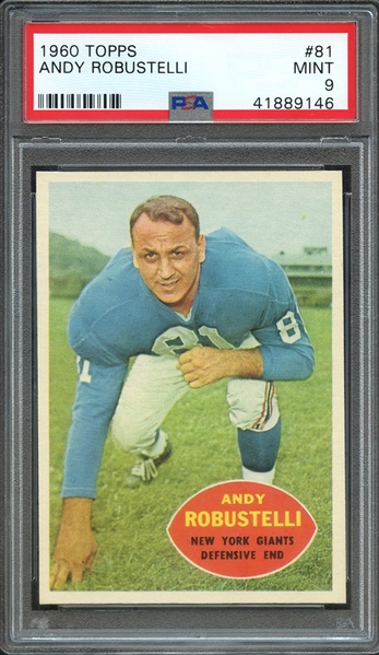 1960 TOPPS 81 ANDY ROBUSTELLI PSA MINT 9