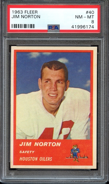 1963 FLEER 40 JIM NORTON PSA NM-MT 8