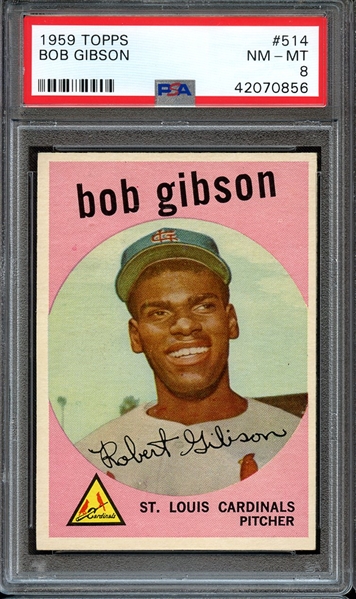 1959 TOPPS 514 BOB GIBSON RC PSA NM-MT 8