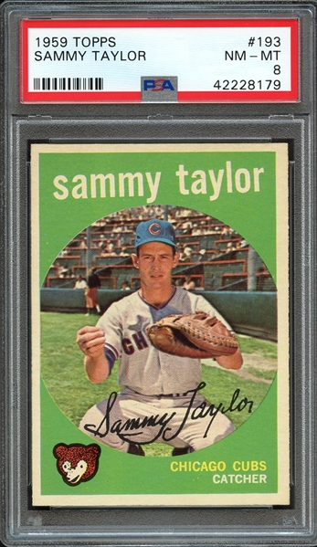 1959 TOPPS 193 SAMMY TAYLOR PSA NM-MT 8