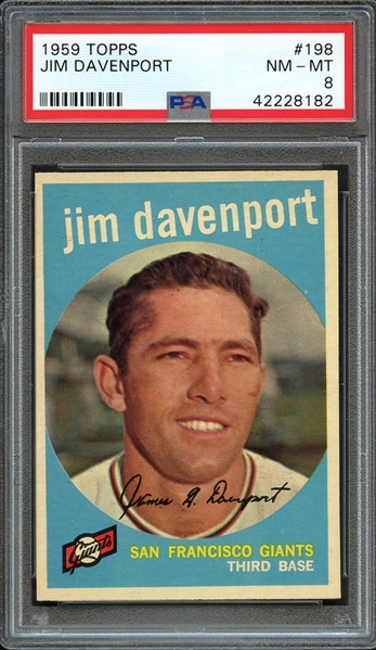 1959 TOPPS 198 JIM DAVENPORT PSA NM-MT 8