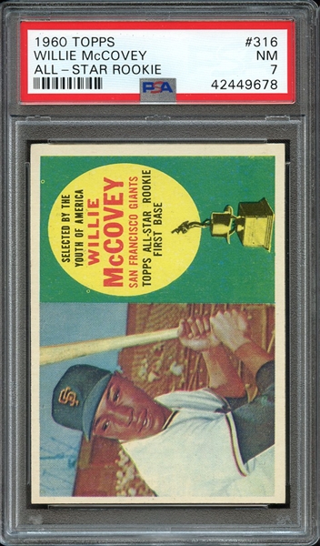 1960 TOPPS 316 WILLIE McCOVEY ALL-STAR ROOKIE PSA NM 7