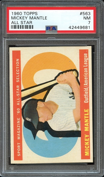 1960 TOPPS 563 MICKEY MANTLE ALL STAR PSA NM 7