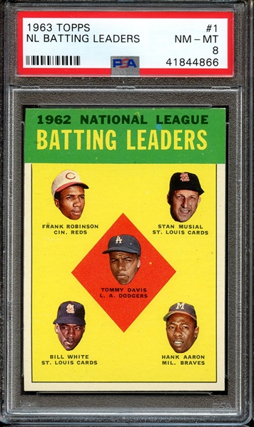1963 TOPPS 1 NL BATTING LEADERS PSA NM-MT 8