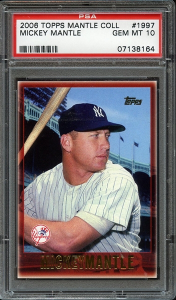 2006 TOPPS MANTLE COLLECTION 1997 MICKEY MANTLE PSA GEM MT 10