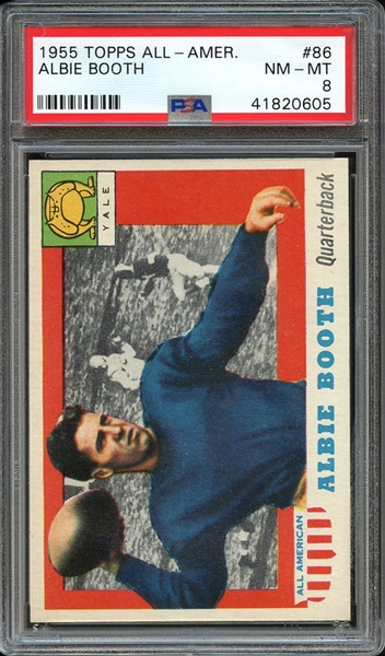 1955 TOPPS ALL-AMER. 86 ALBIE BOOTH PSA NM-MT 8