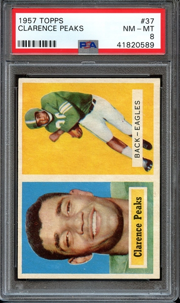 1957 TOPPS 37 CLARENCE PEAKS PSA NM-MT 8