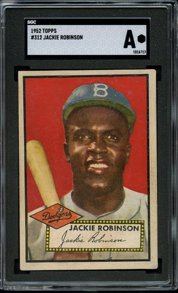 1952 TOPPS 312 JACKIE ROBINSON SGC AUTHENTIC
