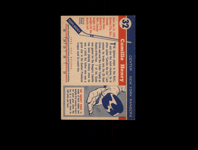 1954 Topps 32 Camille Henry RC EX-MT #D859833