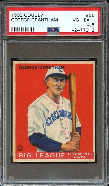 1933 GOUDEY 66 GEORGE GRANTHAM PSA VG-EX+ 4.5