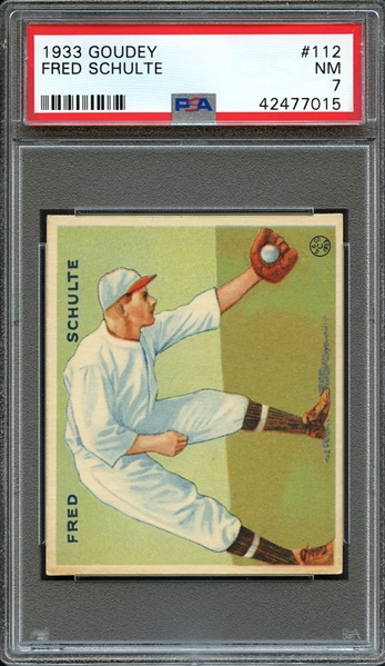 1933 GOUDEY 112 FRED SCHULTE PSA NM 7